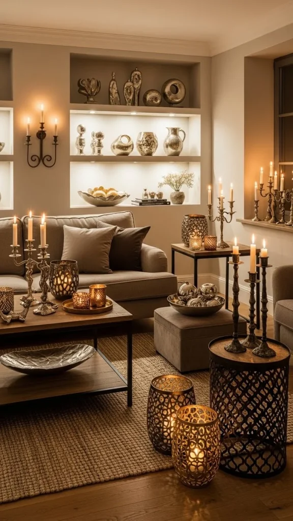 14. Soft Metallic Accents