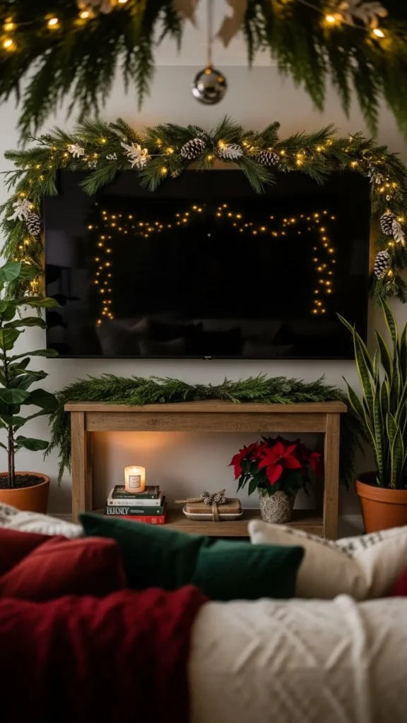 17. Over-the-TV Garland or Wreath