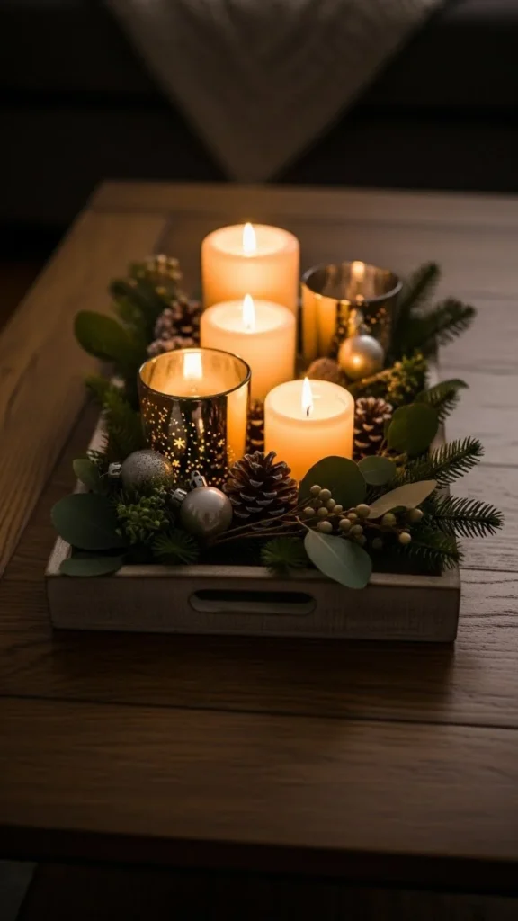 18. Coffee Table Trays with Seasonal Touches