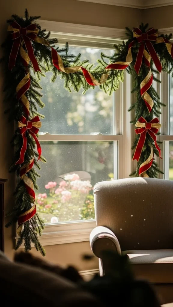 19. Window Garland with Ribbon
