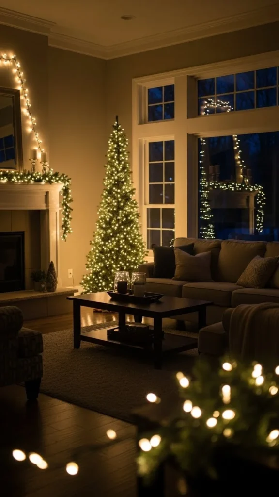 5. Warm White Christmas Lights Everywhere