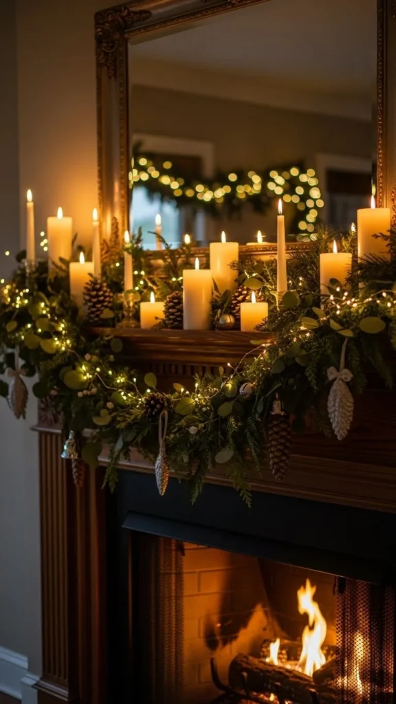 7. Mantel Garland with Simple Add-Ons