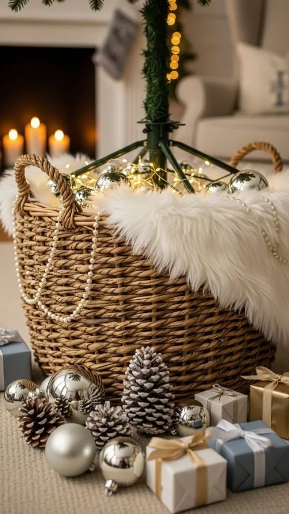 9. Rustic Basket Tree Base