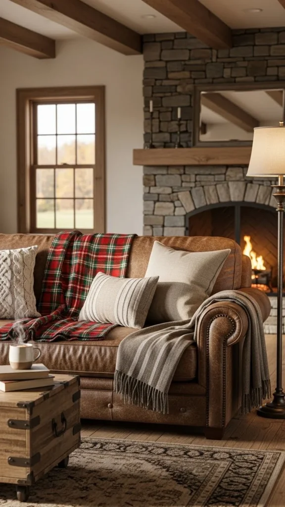 1. Decorate With Plaid Throws