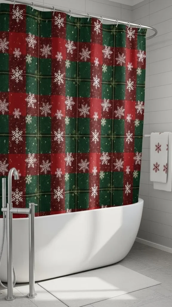 1. Festive Shower Curtain
