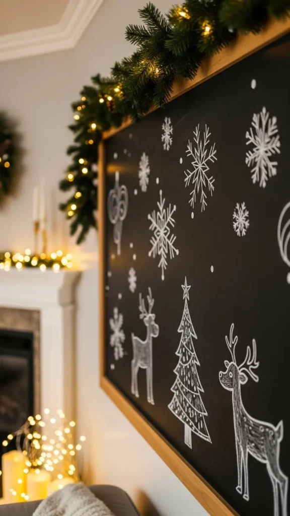 10. Chalkboard Christmas Art Wall