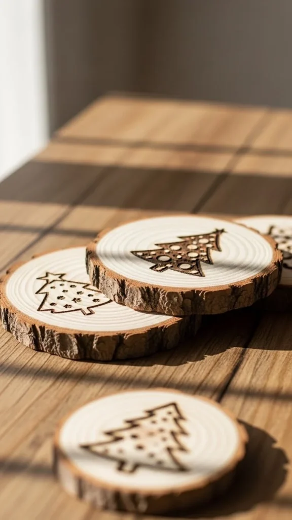 10. Wooden Slice Ornaments