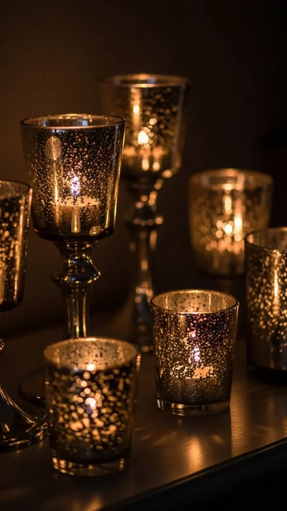11. Mercury Glass Candle Holders