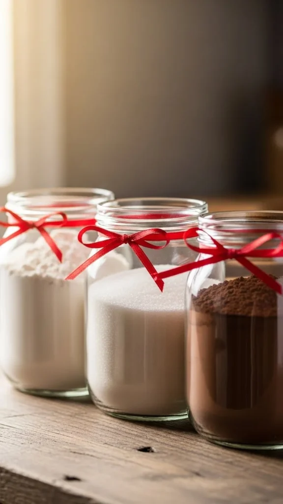 12. Red Ribbon Around Glass Jars