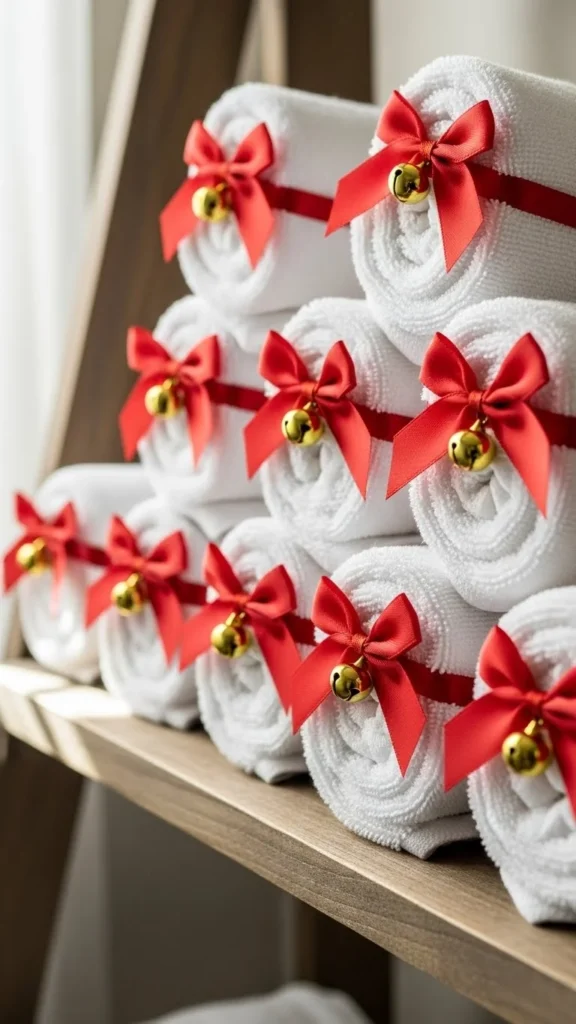 13. Holiday Bath Towels DIY Embellishments