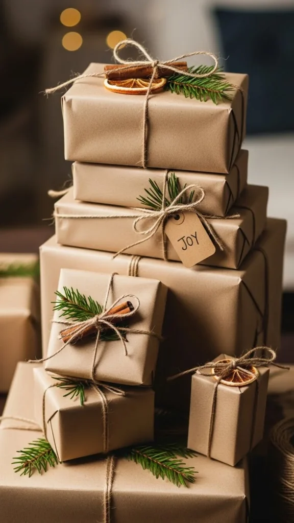 14. Wrap Gifts in Kraft Paper