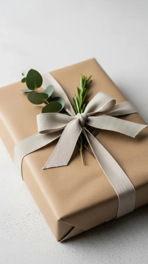 15. Use Soft, Neutral Gift Wrap