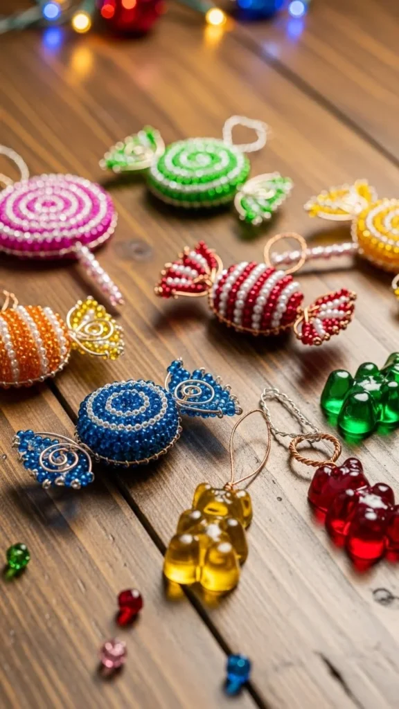 16. Beaded Candy Ornaments