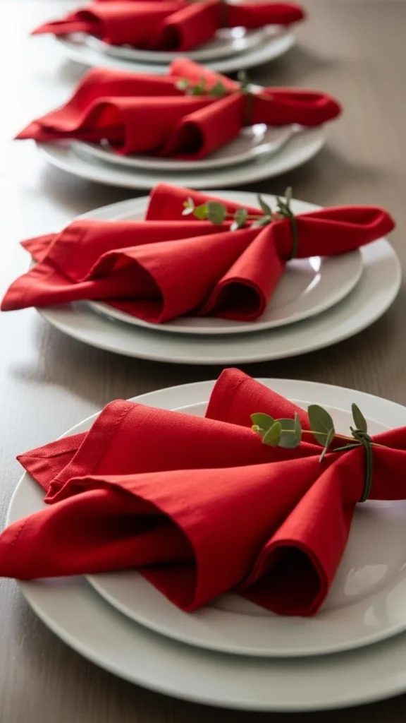 16. Pop of Red with Napkins
