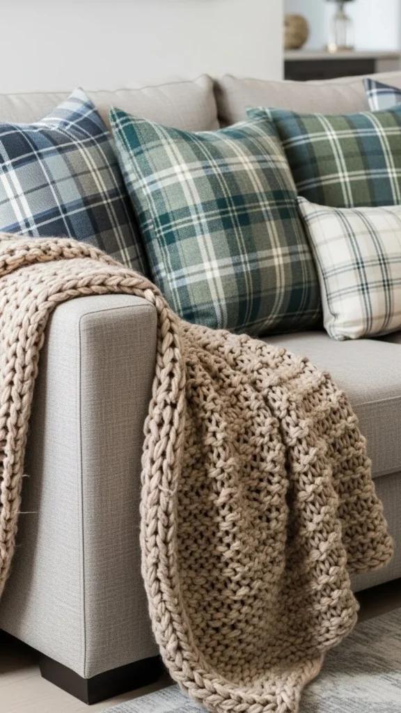17. Add Cozy Plaid Pillows