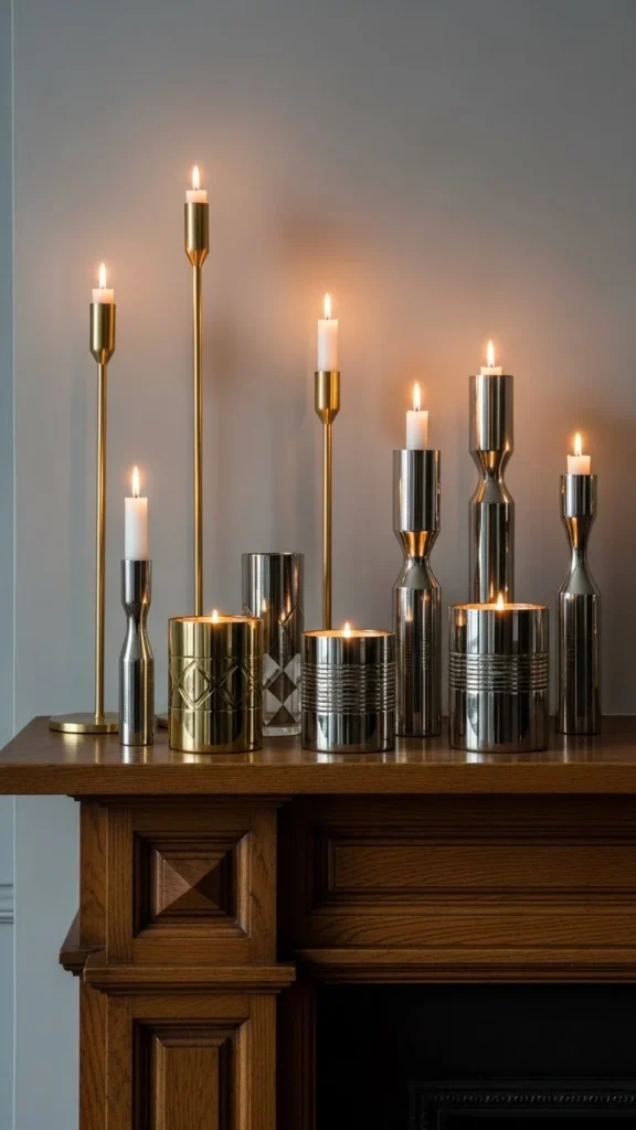 17. Add Metallic Candle Holders