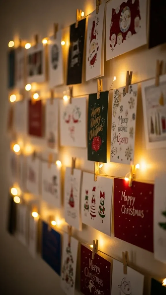 18. Christmas Card Display Wall