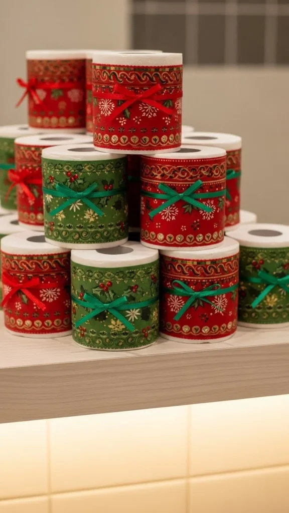 18. Festive Toilet Paper Wraps