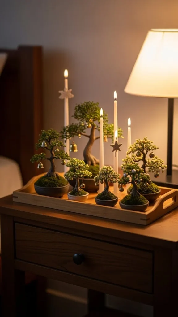 19. Add a Tiny Christmas Scene on a Tray