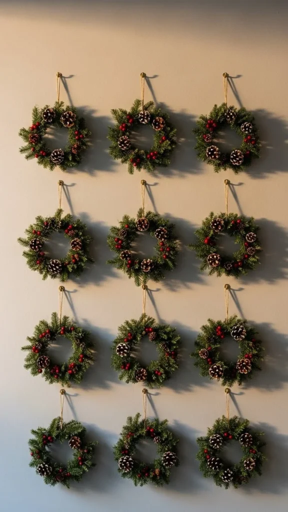 2. Hanging Wreath Grid Display