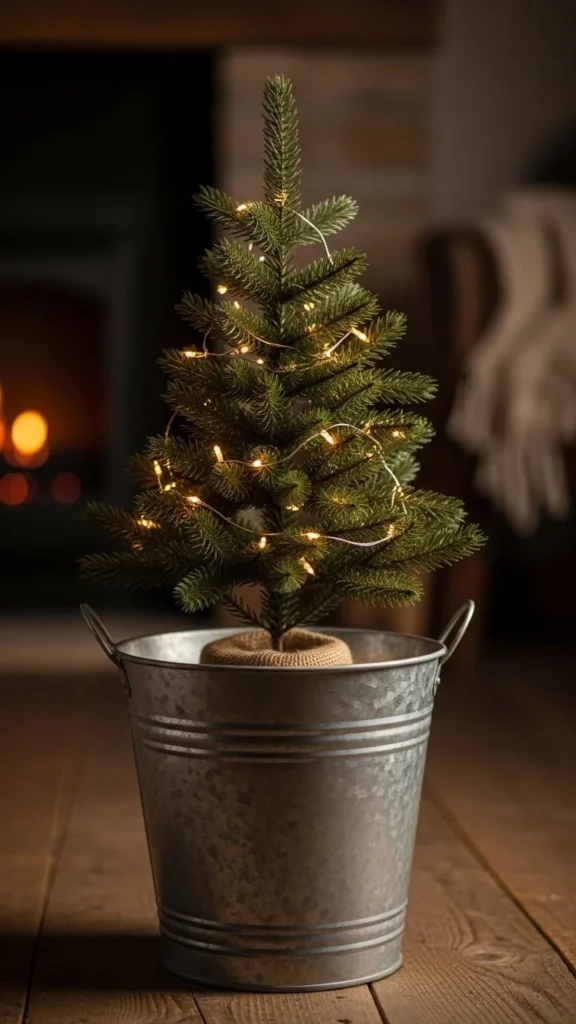 2. Use a Metal Bucket as a Tree Stand