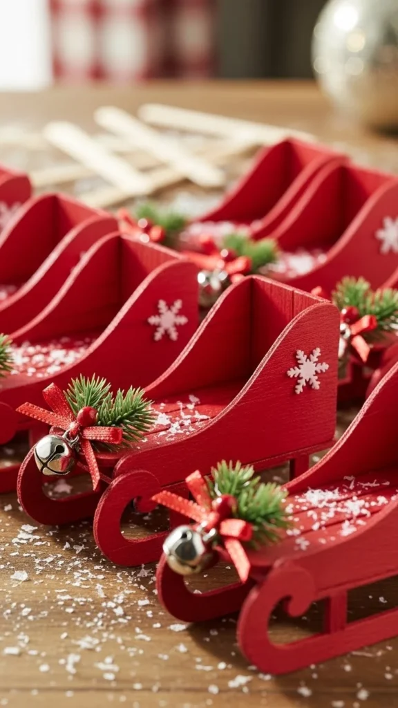 21. Ice Cream Stick Sleighs