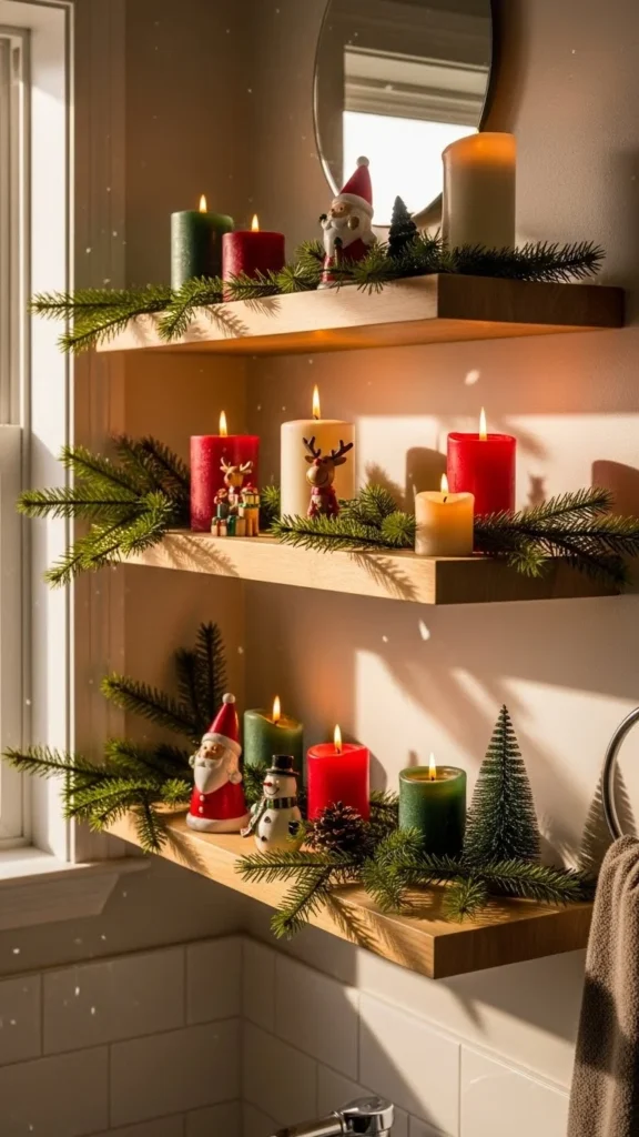 22. Festive Floating Shelves