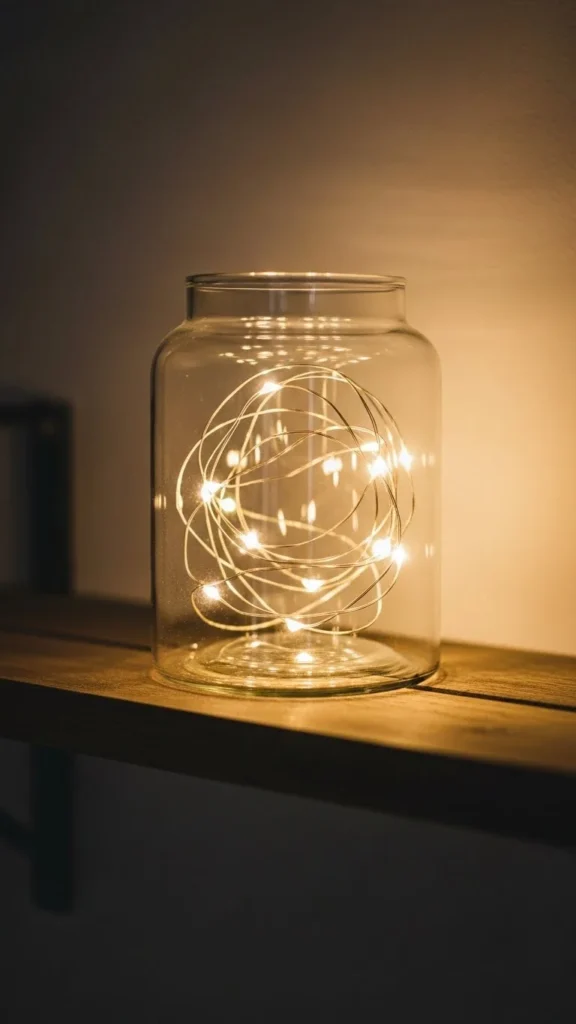 24. Place Fairylights Inside Glass