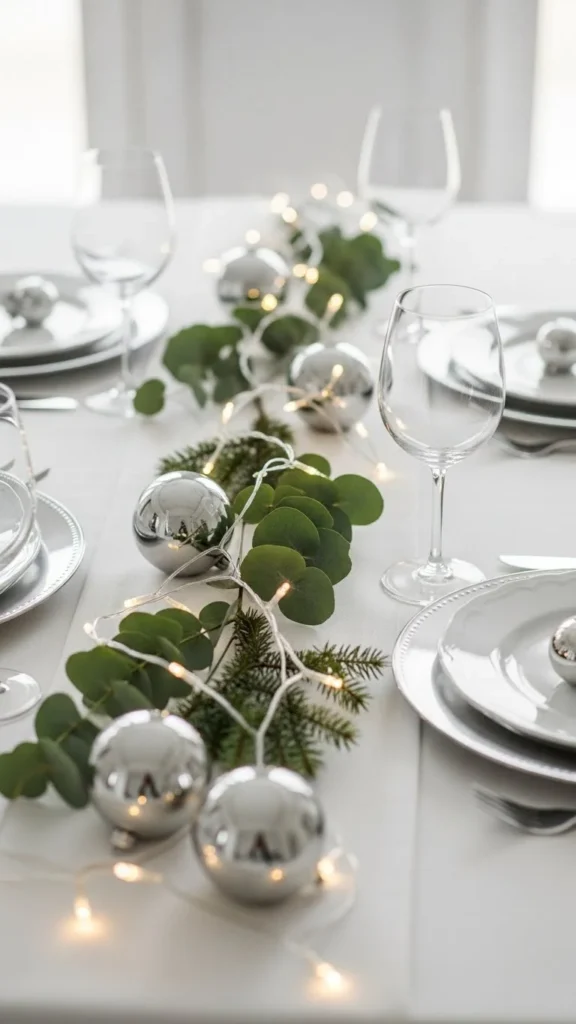 28. Simple White Lights and Ornaments