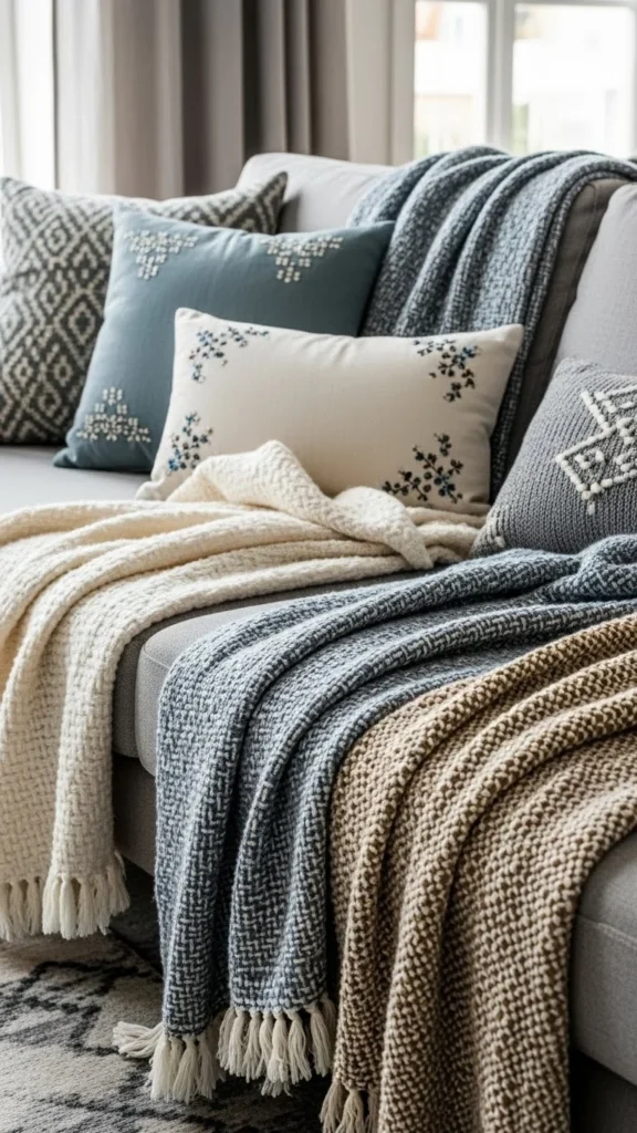 4. Add Texture With Throws and Pillows