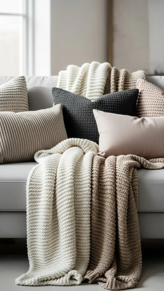 4. Add Texture With Throws and Pillows