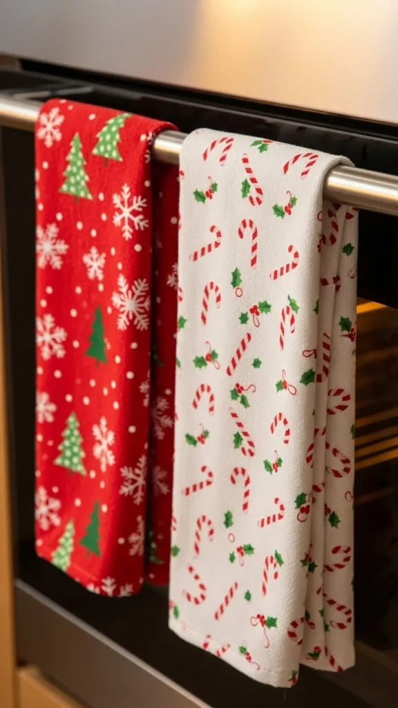 4. Christmas Dish Towels That Add Color