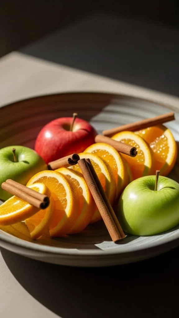 4. Fruit and Cinnamon Stick Arrangement