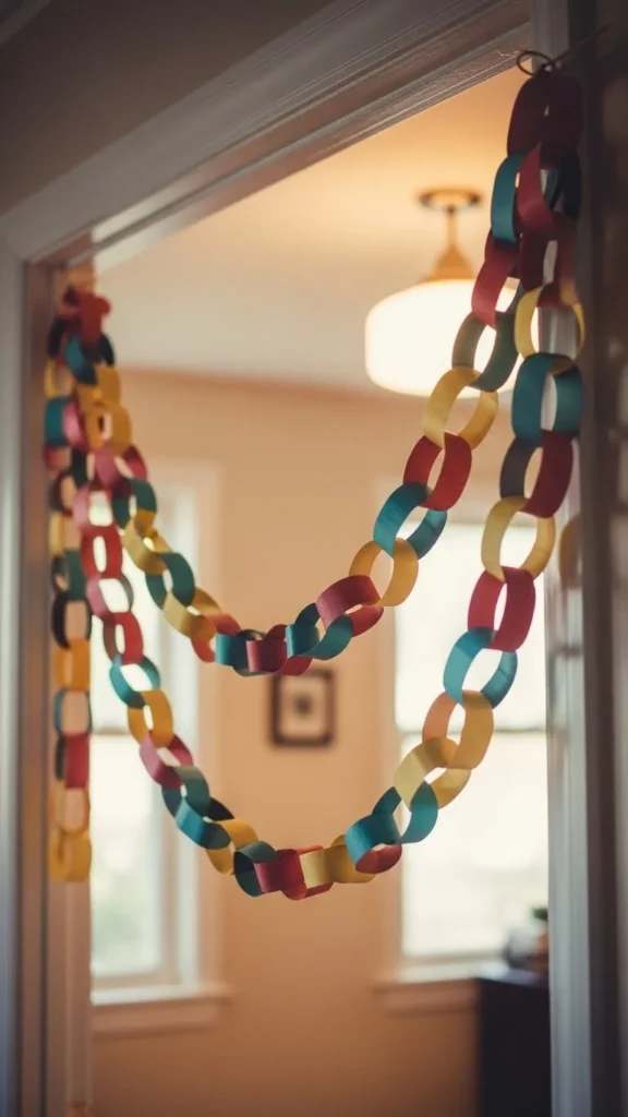 4. Handmade Paper Chain Garlands