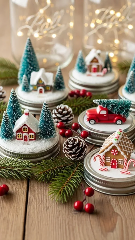 4. Mason Jar Lid Ornaments