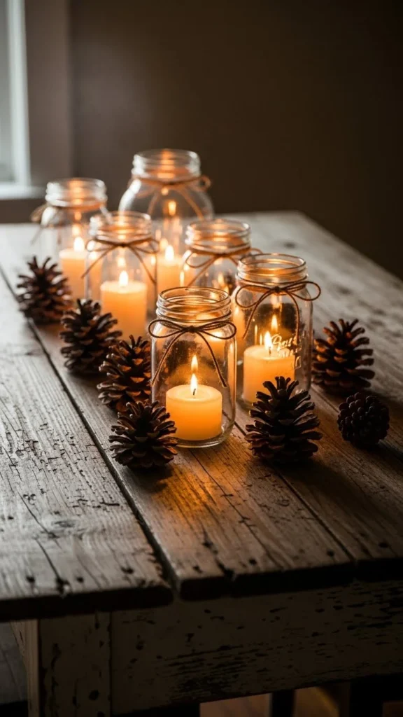 5. Use Mason Jars as Candle Holders