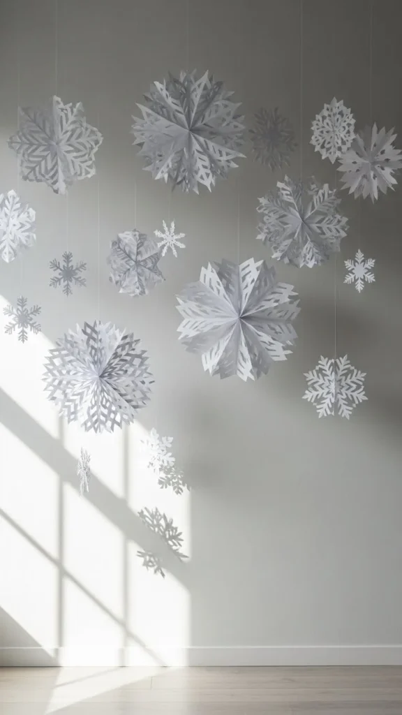 6. Paper Snowflake Feature Wall