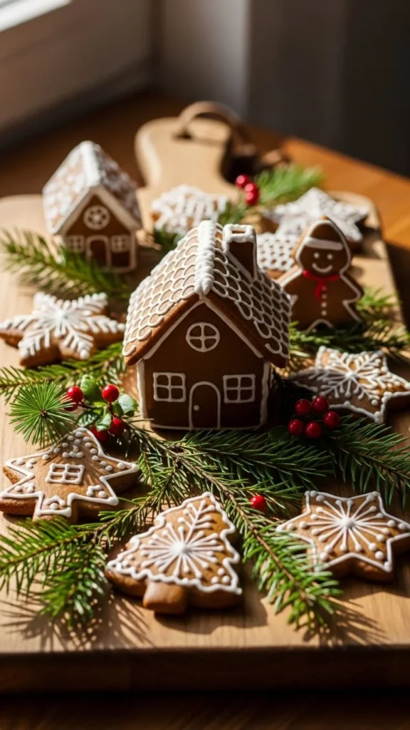 7. Gingerbread Display on a Cutting Board