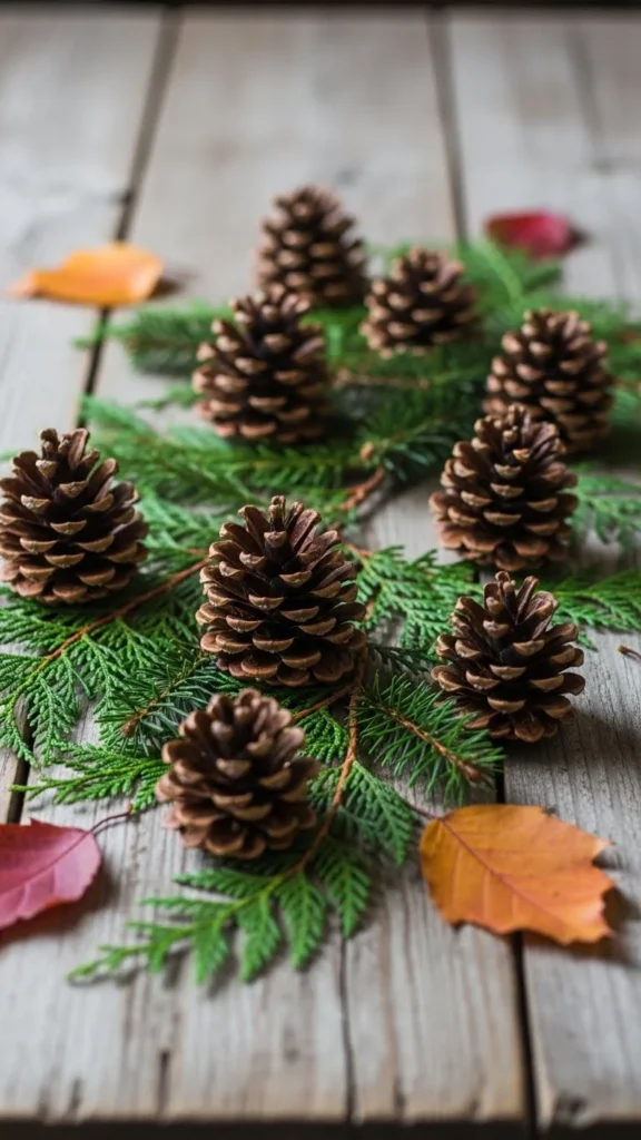7. Place Pinecones Around the Room