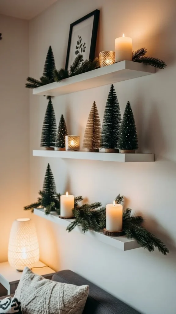 8. Christmas Wall Shelf Styling