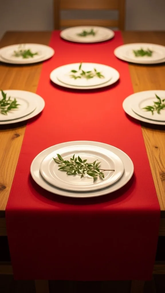 9. Festive Red Table Runner