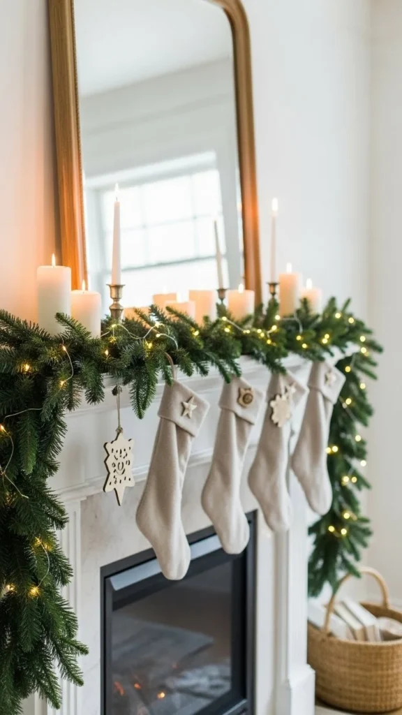 Holiday mantel decor